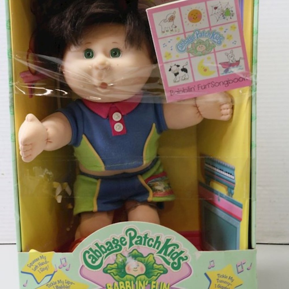 Babblin' Fun Cabbage Patch Kid Dark Hair Green Eye